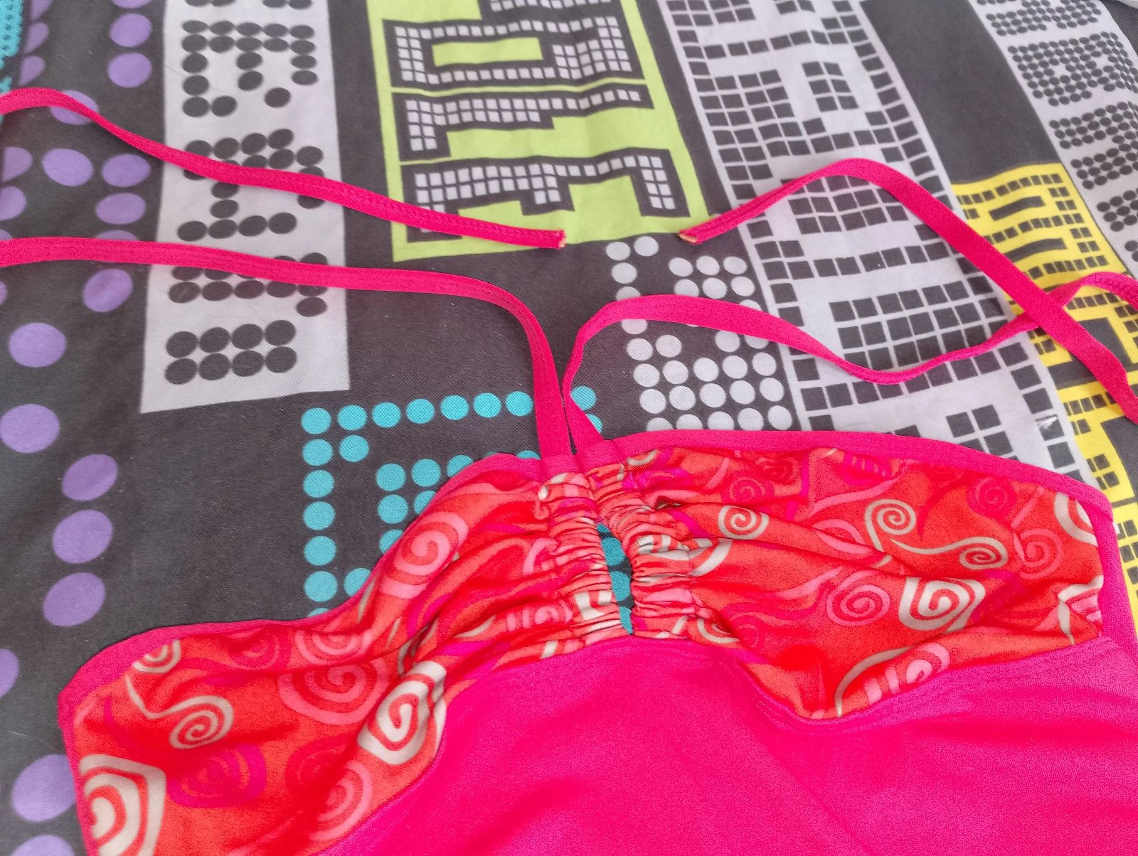 Twee-delig roze en oranje badpak T.S – photo 5